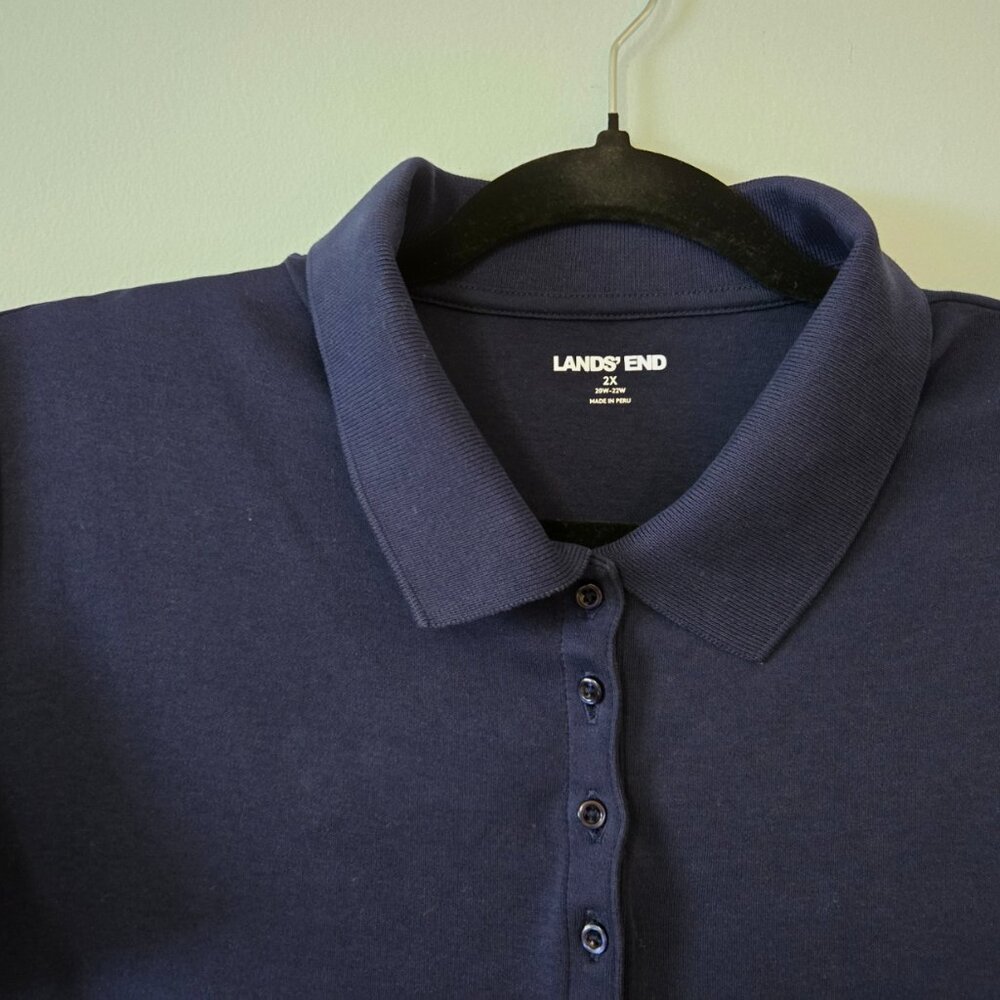 Lands End Women's Plus Size Supima Cotton Polo Sz 2X - Picture 9 of 11